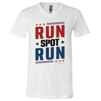 Run Spot Run Run Spot Run Trump 2024 V-Neck T-Shirt