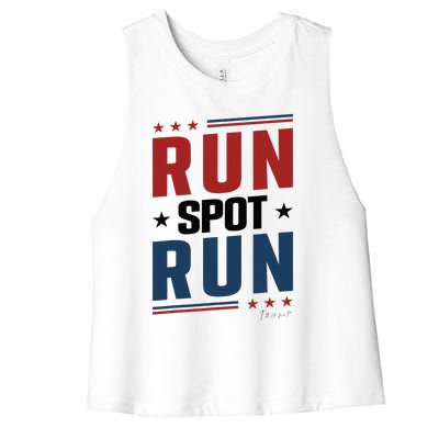 Run Spot Run Run Spot Run Trump 2024 Women's Racerback Cropped Tank