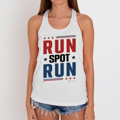 Run Spot Run Run Spot Run Trump 2024 Women's Knotted Racerback Tank