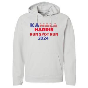 Run Spot Run Donald Trump Debate 2024 Kamala Performance Fleece Hoodie