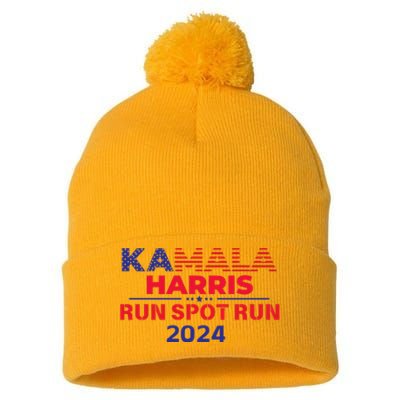 Run Spot Run Donald Trump Debate 2024 Kamala Pom Pom 12in Knit Beanie