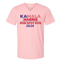 Run Spot Run Donald Trump Debate 2024 Kamala V-Neck T-Shirt