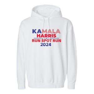 Run Spot Run Donald Trump Debate 2024 Kamala Garment-Dyed Fleece Hoodie