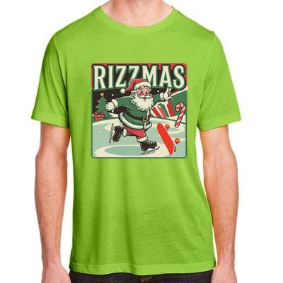 Retro Skibid.I Rizzmas Funny Santa Clause Skating Board Adult ChromaSoft Performance T-Shirt