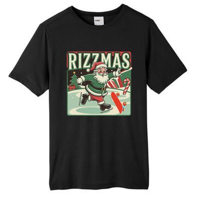 Retro Skibid.I Rizzmas Funny Santa Clause Skating Board Tall Fusion ChromaSoft Performance T-Shirt