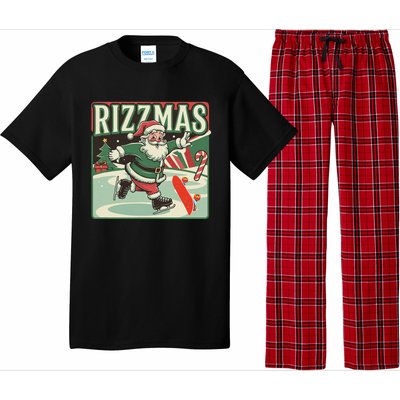 Retro Skibid.I Rizzmas Funny Santa Clause Skating Board Pajama Set