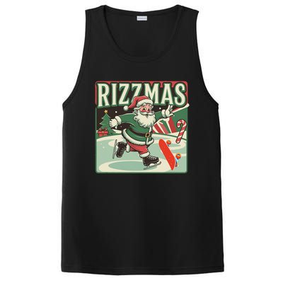 Retro Skibid.I Rizzmas Funny Santa Clause Skating Board PosiCharge Competitor Tank