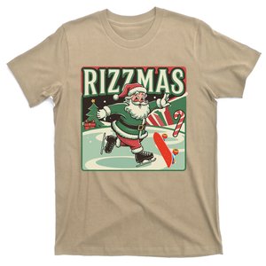 Retro Skibid.I Rizzmas Funny Santa Clause Skating Board T-Shirt