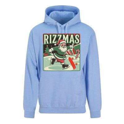 Retro Skibid.I Rizzmas Funny Santa Clause Skating Board Unisex Surf Hoodie