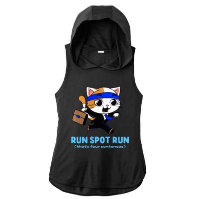 Run Spot Run Politicat Ladies PosiCharge Tri-Blend Wicking Draft Hoodie Tank