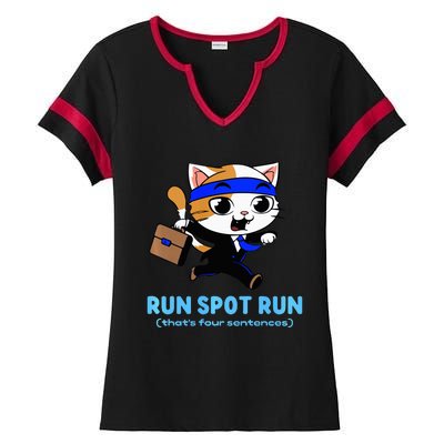 Run Spot Run Politicat Ladies Halftime Notch Neck Tee