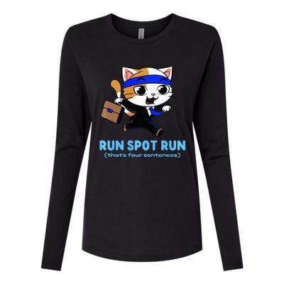 Run Spot Run Politicat Womens Cotton Relaxed Long Sleeve T-Shirt