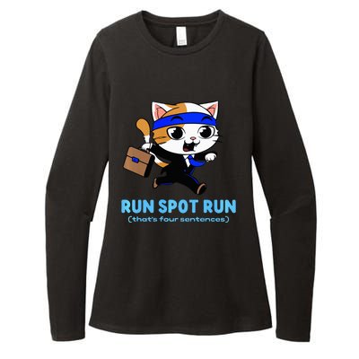 Run Spot Run Politicat Womens CVC Long Sleeve Shirt