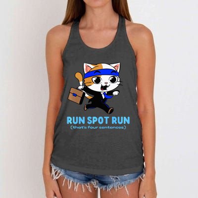 Run Spot Run Politicat Women's Knotted Racerback Tank