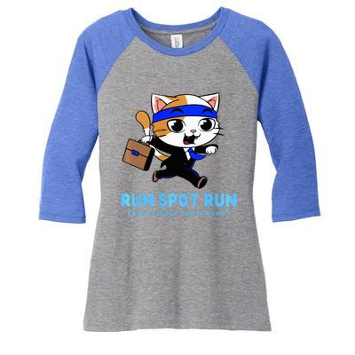 Run Spot Run Politicat Women's Tri-Blend 3/4-Sleeve Raglan Shirt