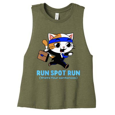 Run Spot Run Politicat Women's Racerback Cropped Tank