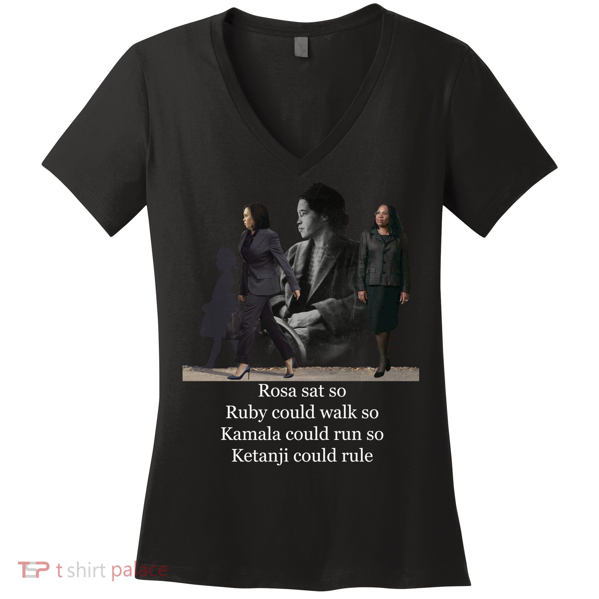 Rosa Sat Ruby Walk Kamala Run Ketanji Rule Women's V-Neck T-Shirt