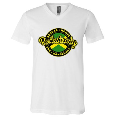 Rocksteady Skinhead Reggae Roots Ska Dancehall Jamaican V-Neck T-Shirt