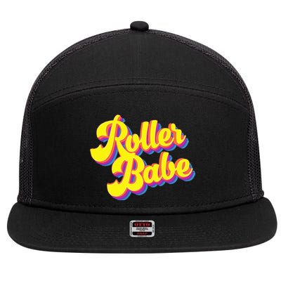 Roller Skate Retro 70s Derby Skater Babe Roller Disco 7 Panel Mesh Trucker Snapback Hat