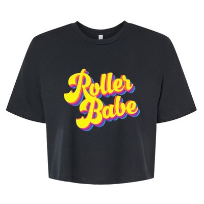 Roller Skate Retro 70s Derby Skater Babe Roller Disco Bella+Canvas Jersey Crop Tee