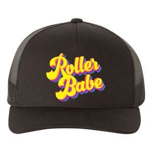 Roller Skate Retro 70s Derby Skater Babe Roller Disco Yupoong Adult 5-Panel Trucker Hat