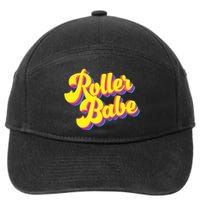 Roller Skate Retro 70s Derby Skater Babe Roller Disco 7-Panel Snapback Hat