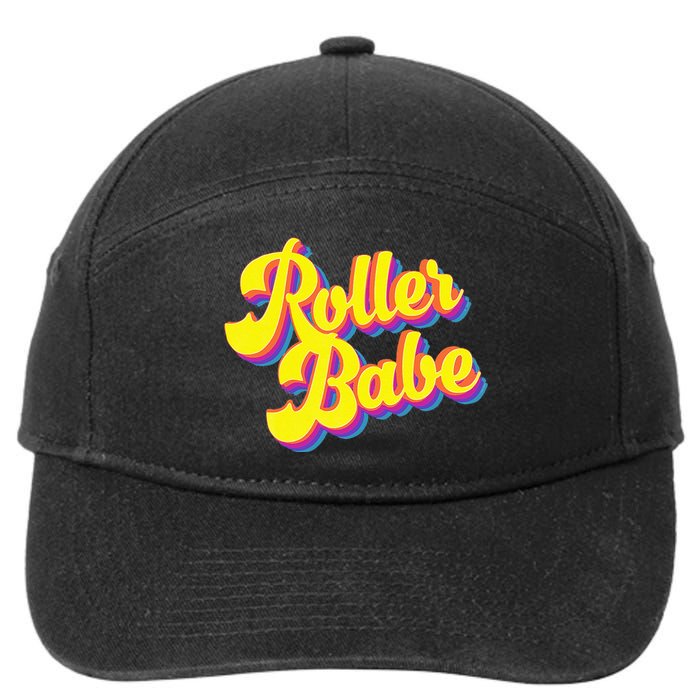 Roller Skate Retro 70s Derby Skater Babe Roller Disco 7-Panel Snapback Hat