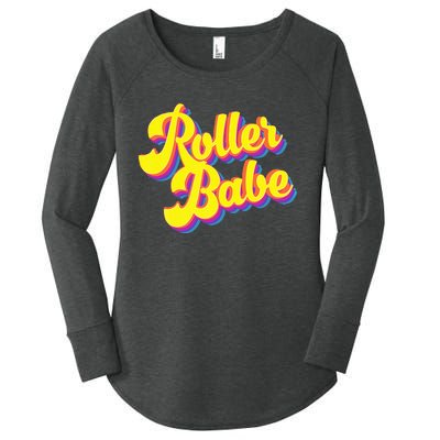 Roller Skate Retro 70s Derby Skater Babe Roller Disco Women's Perfect Tri Tunic Long Sleeve Shirt