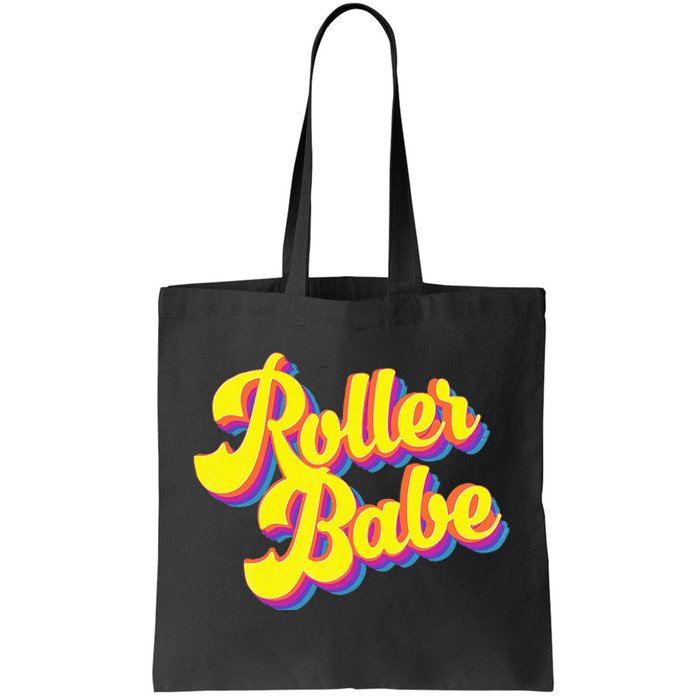 Roller Skate Retro 70s Derby Skater Babe Roller Disco Tote Bag