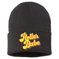 Roller Skate Retro 70s Derby Skater Babe Roller Disco Sustainable Knit Beanie