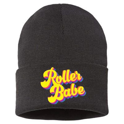 Roller Skate Retro 70s Derby Skater Babe Roller Disco Sustainable Knit Beanie