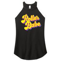 Roller Skate Retro 70s Derby Skater Babe Roller Disco Women’s Perfect Tri Rocker Tank