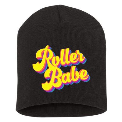 Roller Skate Retro 70s Derby Skater Babe Roller Disco Short Acrylic Beanie