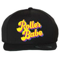 Roller Skate Retro 70s Derby Skater Babe Roller Disco Wool Snapback Cap