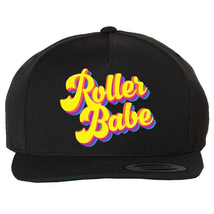 Roller Skate Retro 70s Derby Skater Babe Roller Disco Wool Snapback Cap