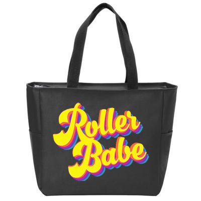 Roller Skate Retro 70s Derby Skater Babe Roller Disco Zip Tote Bag