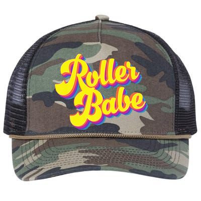 Roller Skate Retro 70s Derby Skater Babe Roller Disco Retro Rope Trucker Hat Cap