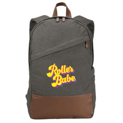 Roller Skate Retro 70s Derby Skater Babe Roller Disco Cotton Canvas Backpack