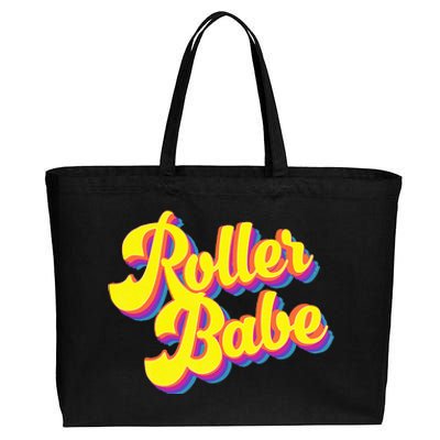 Roller Skate Retro 70s Derby Skater Babe Roller Disco Cotton Canvas Jumbo Tote