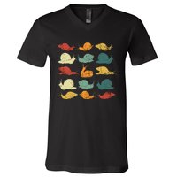 Retro Snail V-Neck T-Shirt