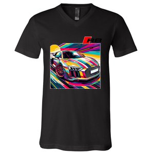 R8 Supercar V-Neck T-Shirt