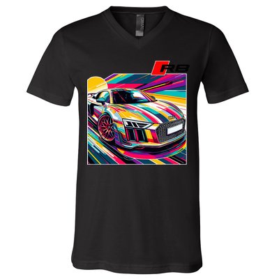 R8 Supercar V-Neck T-Shirt