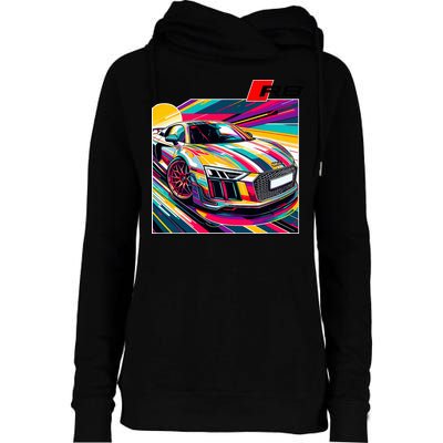 R8 Supercar Womens Funnel Neck Pullover Hood