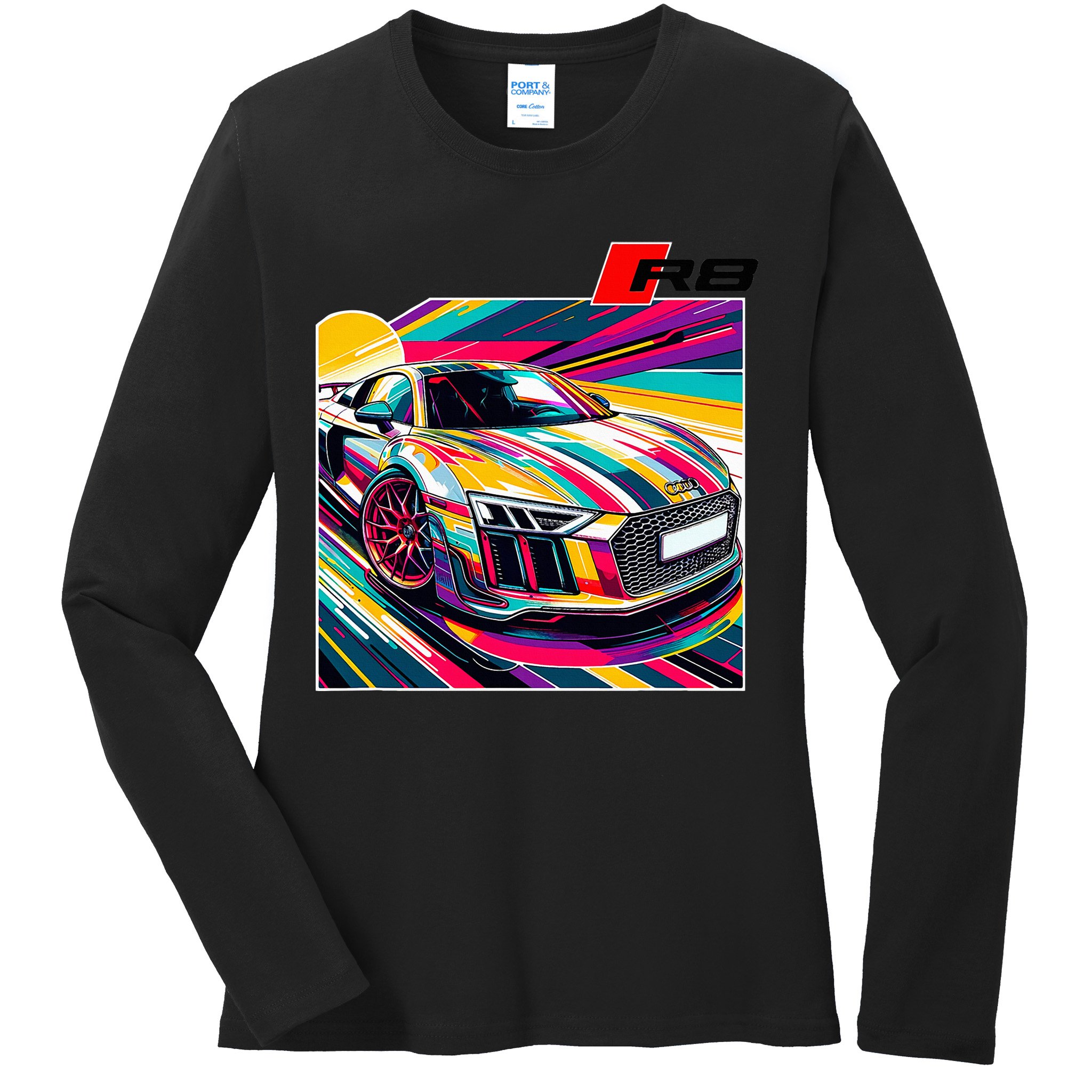 R8 Supercar Ladies Long Sleeve Shirt