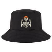 Rocker Skeleton Rock On Hand Halloween Skeleton Cool Comfort Performance Bucket Hat
