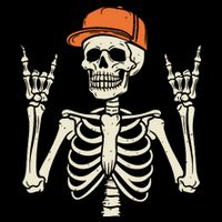 Rocker Skeleton Rock On Hand Halloween Skeleton Impact Tech Backpack