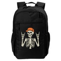 Rocker Skeleton Rock On Hand Halloween Skeleton Backpack