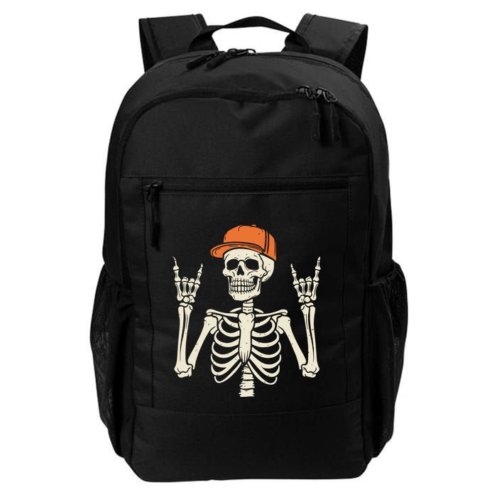 Rocker Skeleton Rock On Hand Halloween Skeleton Backpack