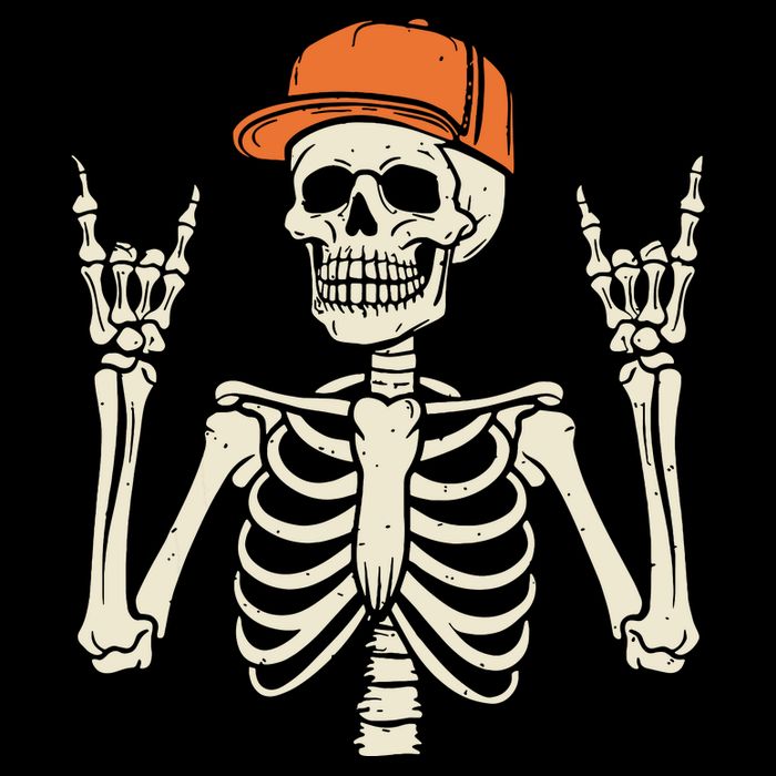 Rocker Skeleton Rock On Hand Halloween Skeleton Backpack