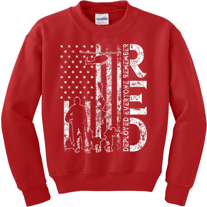 R.E.D. Soldiers Remember Everyone Deployed Military Support Kids Sweatshirt